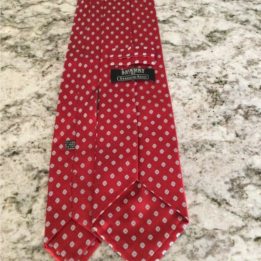 Stafford Red Polka Dot Silk Tie